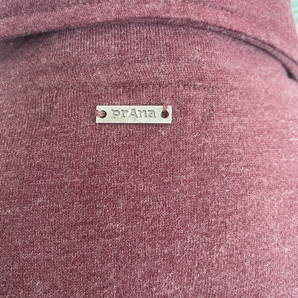 prAna Catrina organic cotton fleece jacket size Large peacoat purple burgundy - Picture 4 of 14
